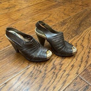 Miss sixty women’s leather Velcro wrap heels